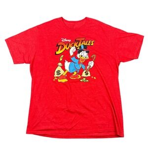 Disney DuckTales Scrooge McDuck Graphic T-Shirt Mens 2XL Red Short Sleeve